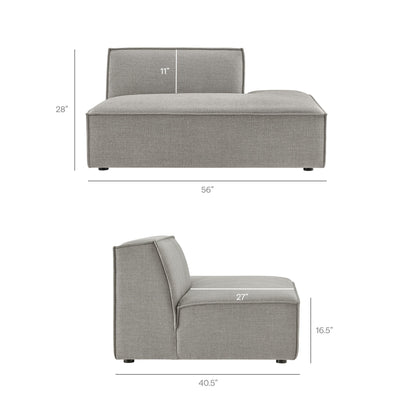 Restore 4-Piece Performance Fabric Upholstered Modular L-Shaped Armless Sectional Sofa by Modway