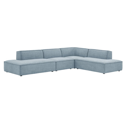 Restore 4-Piece Performance Fabric Upholstered Modular L-Shaped Armless Sectional Sofa by Modway