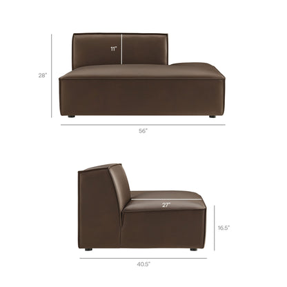 Restore 4-Piece Vegan Leather Modular L-Shaped Armless Sectional Sofa by Modway