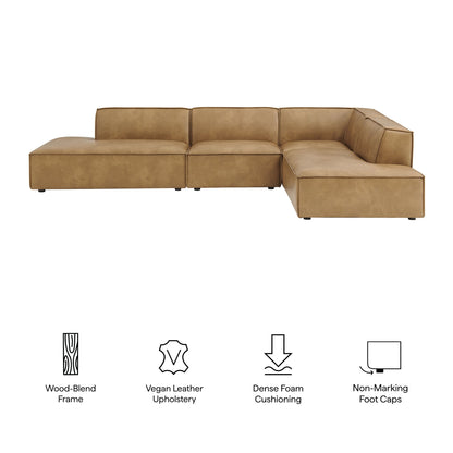 Restore 4-Piece Vegan Leather Modular L-Shaped Armless Sectional Sofa by Modway