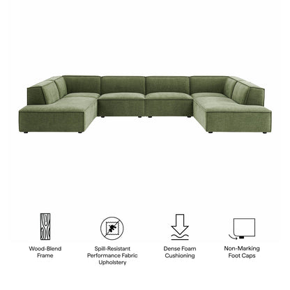 Restore 6-Piece Performance Fabric Upholstered U-Shaped Sectional Sofa by Modway