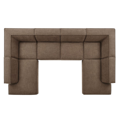 Restore 6-Piece Performance Fabric Upholstered U-Shaped Sectional Sofa by Modway
