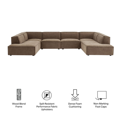 Restore 6-Piece Performance Fabric Upholstered U-Shaped Sectional Sofa by Modway
