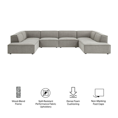 Restore 6-Piece Performance Fabric Upholstered U-Shaped Sectional Sofa by Modway