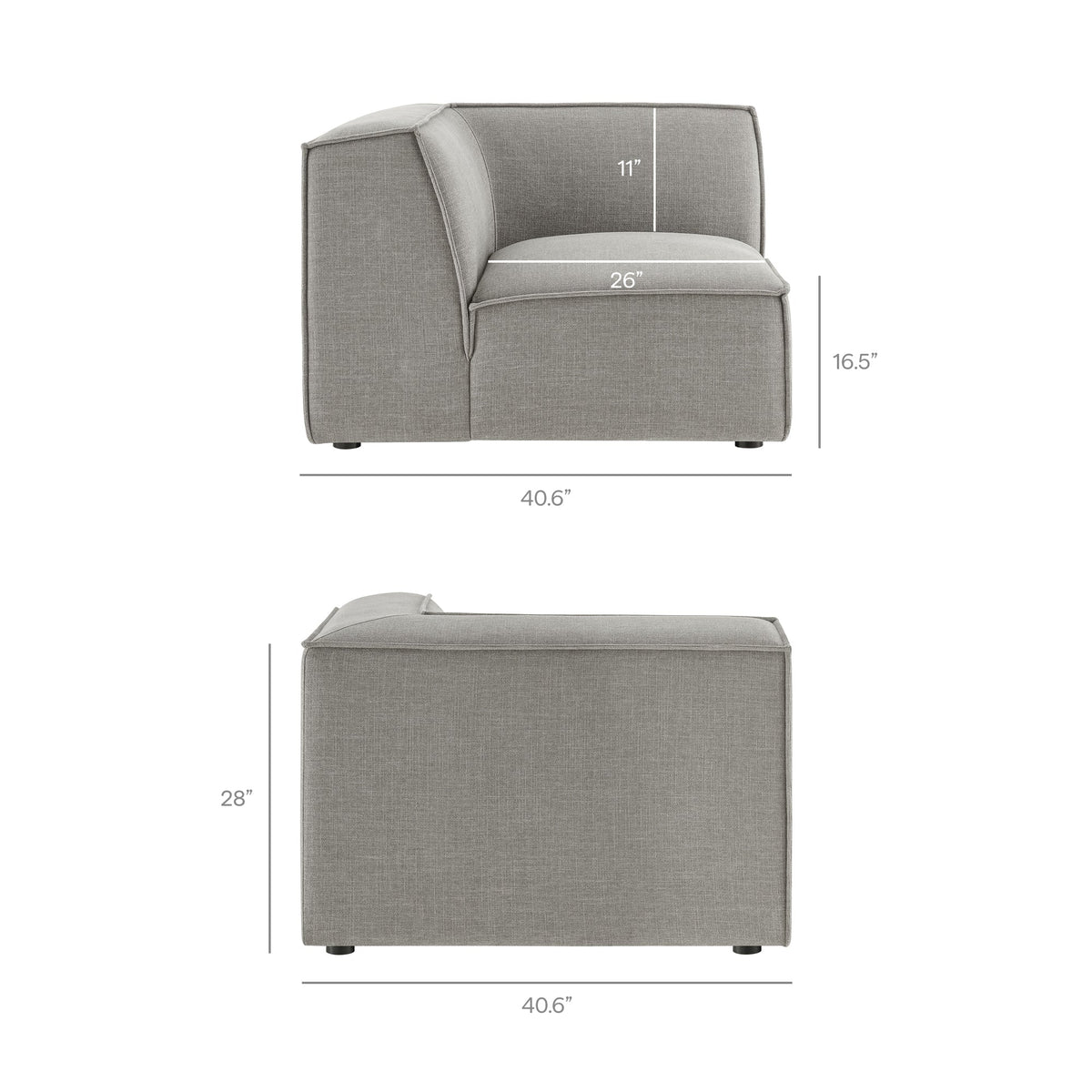 Restore 6-Piece Performance Fabric Upholstered U-Shaped Sectional Sofa by Modway