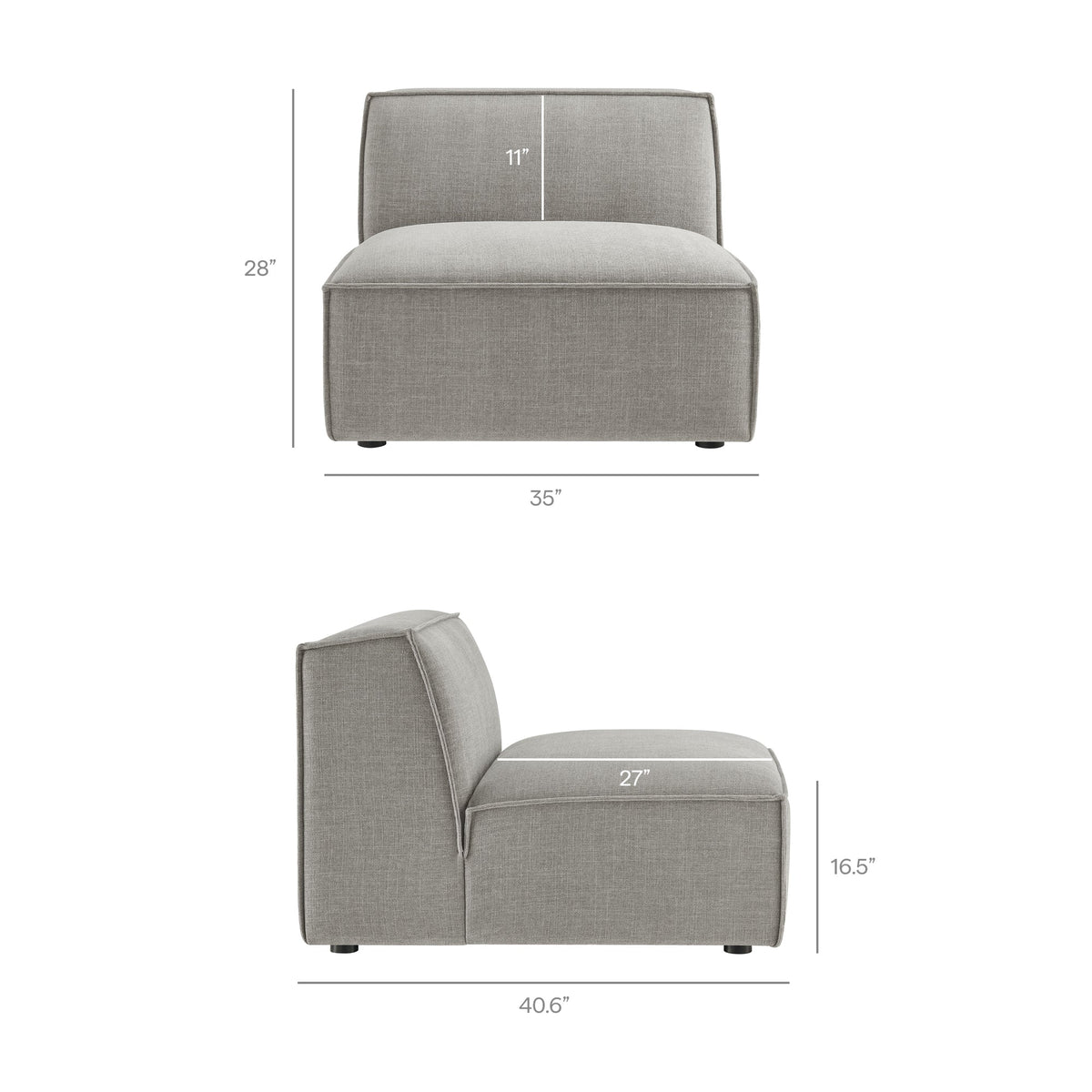 Restore 6-Piece Performance Fabric Upholstered U-Shaped Sectional Sofa by Modway
