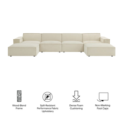 Restore 6-Piece Performance Fabric Upholstered Modular Sectional Sofa by Modway