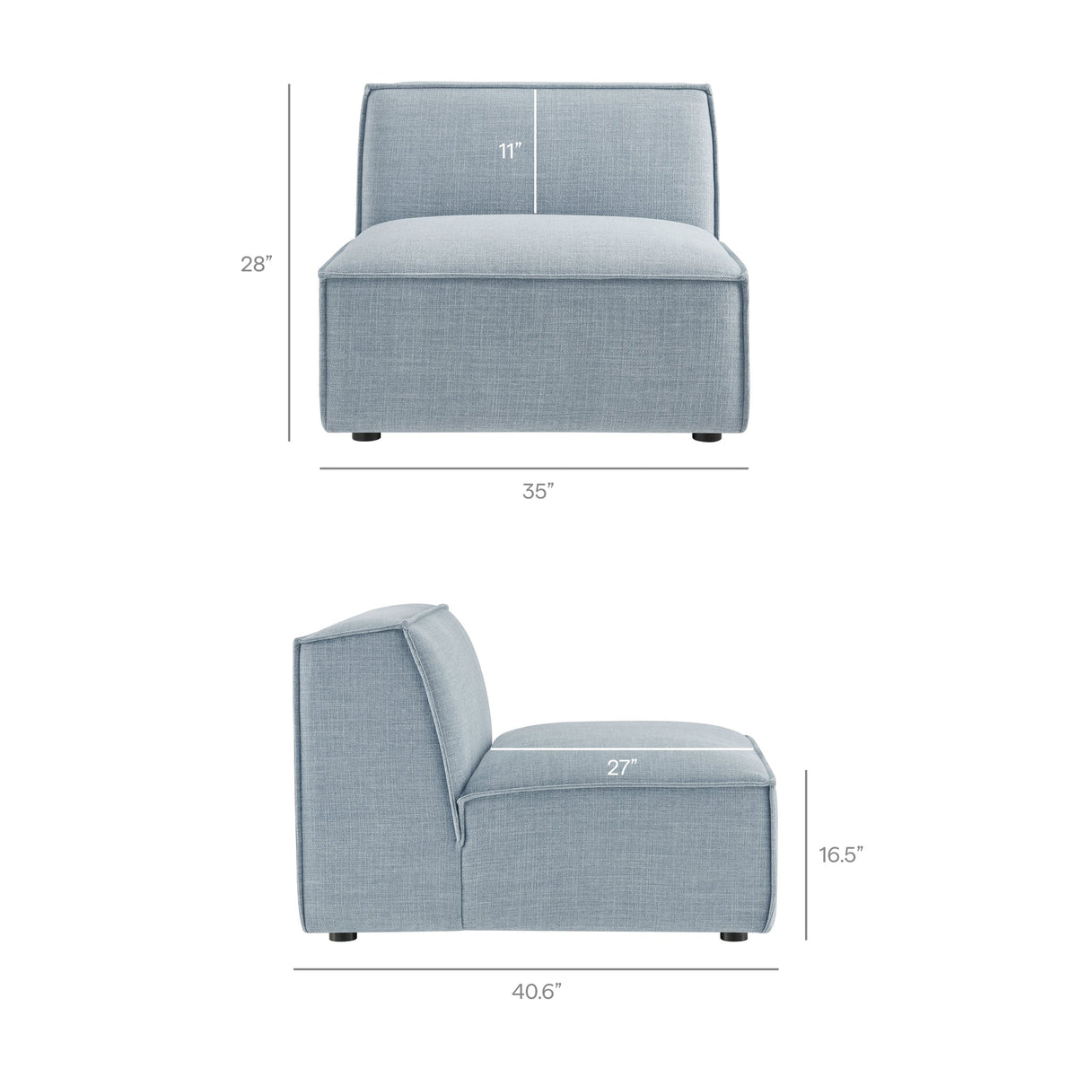 Restore 6-Piece Performance Fabric Upholstered Modular Sectional Sofa by Modway