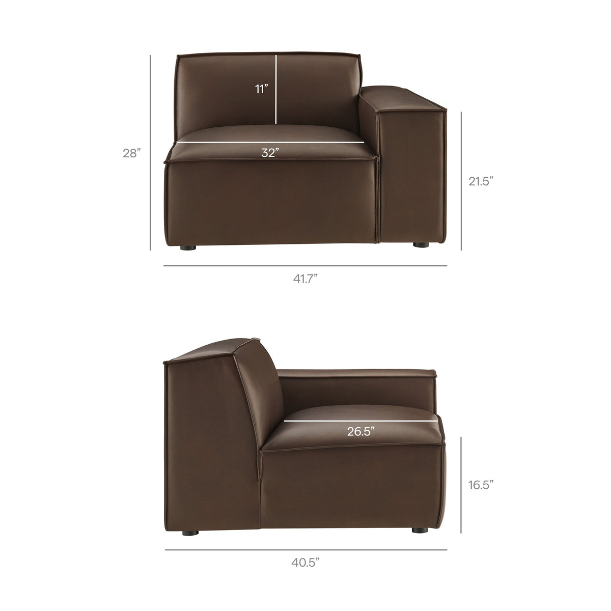 Restore 6-Piece Vegan Leather Modular Sectional Sofa by Modway