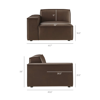 Restore 6-Piece Vegan Leather Modular Sectional Sofa by Modway