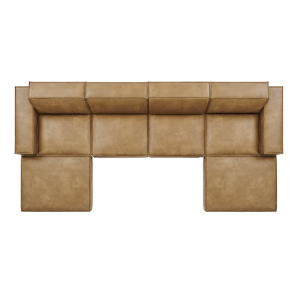 Restore 6-Piece Vegan Leather Modular Sectional Sofa by Modway