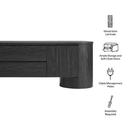 Duval 71 Inch Oval TV Cabinet by Modway