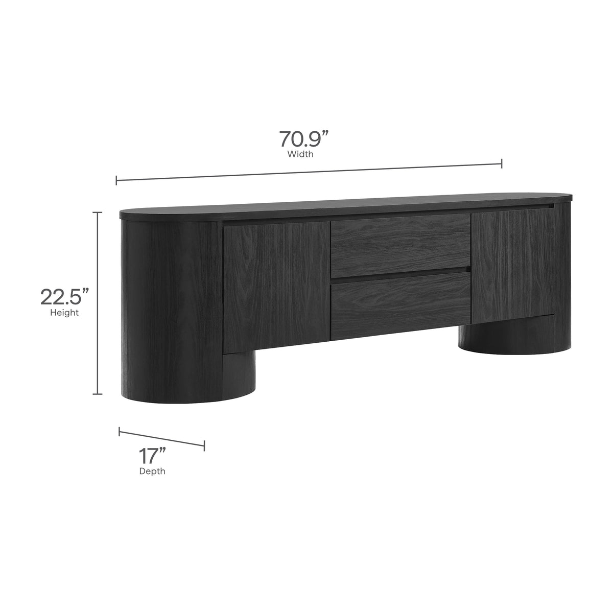 Duval 71 Inch Oval TV Cabinet by Modway