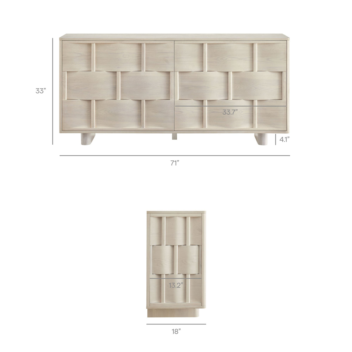 Foundry 71" Woven Design Buffet Storage Cabinet by Modway