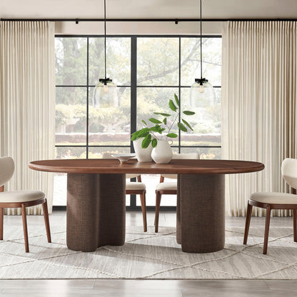 Enric 84 Inch Mango Wood Oval Dining Table by Modway