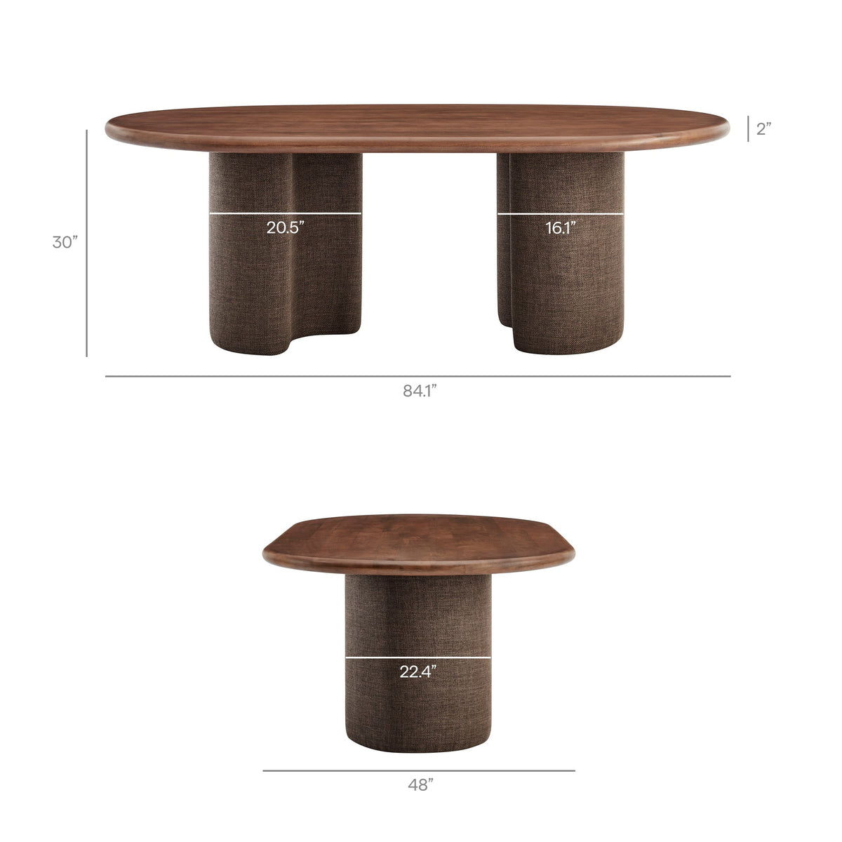 Enric 84 Inch Mango Wood Oval Dining Table by Modway