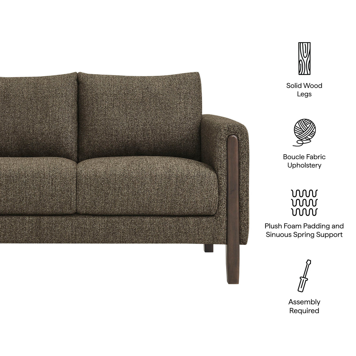 Hawken Boucle Fabric Loveseat by Modway