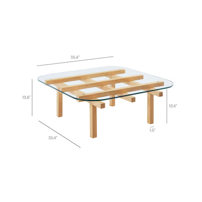 Isby 35 Inch Tempered Glass Coffee Table by Modway