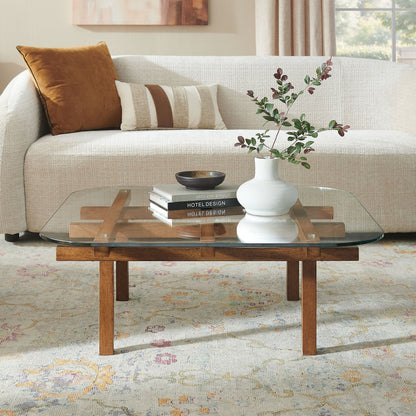 Isby 35 Inch Tempered Glass Coffee Table by Modway