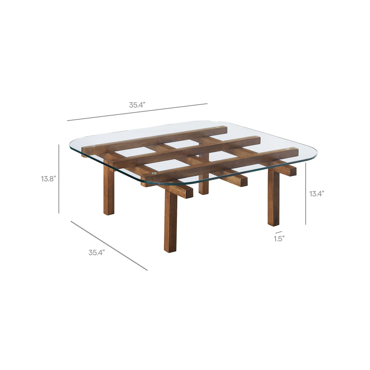 Isby 35 Inch Tempered Glass Coffee Table by Modway