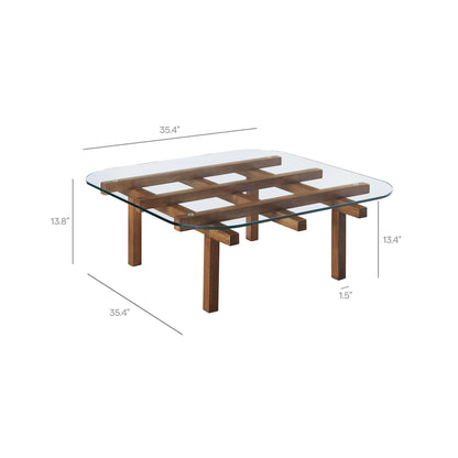 Isby 35 Inch Tempered Glass Coffee Table by Modway