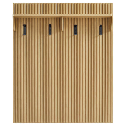 Render Fluted Coat Rack Panel With Shelf by Modway