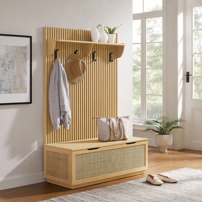 Soma Fluted 3-in-1 Hall Tree With Storage Bench and Coat Rack by Modway