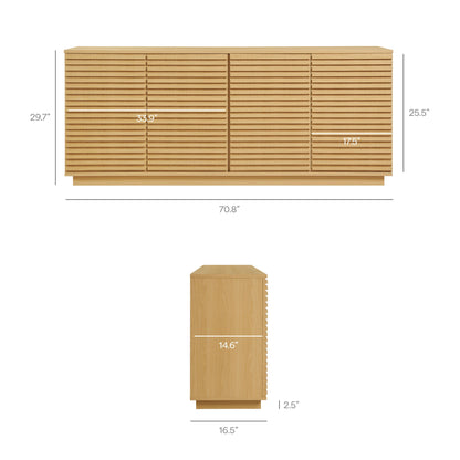 Render 4-Door Fluted Sideboard Cabinet TV Stand by Modway
