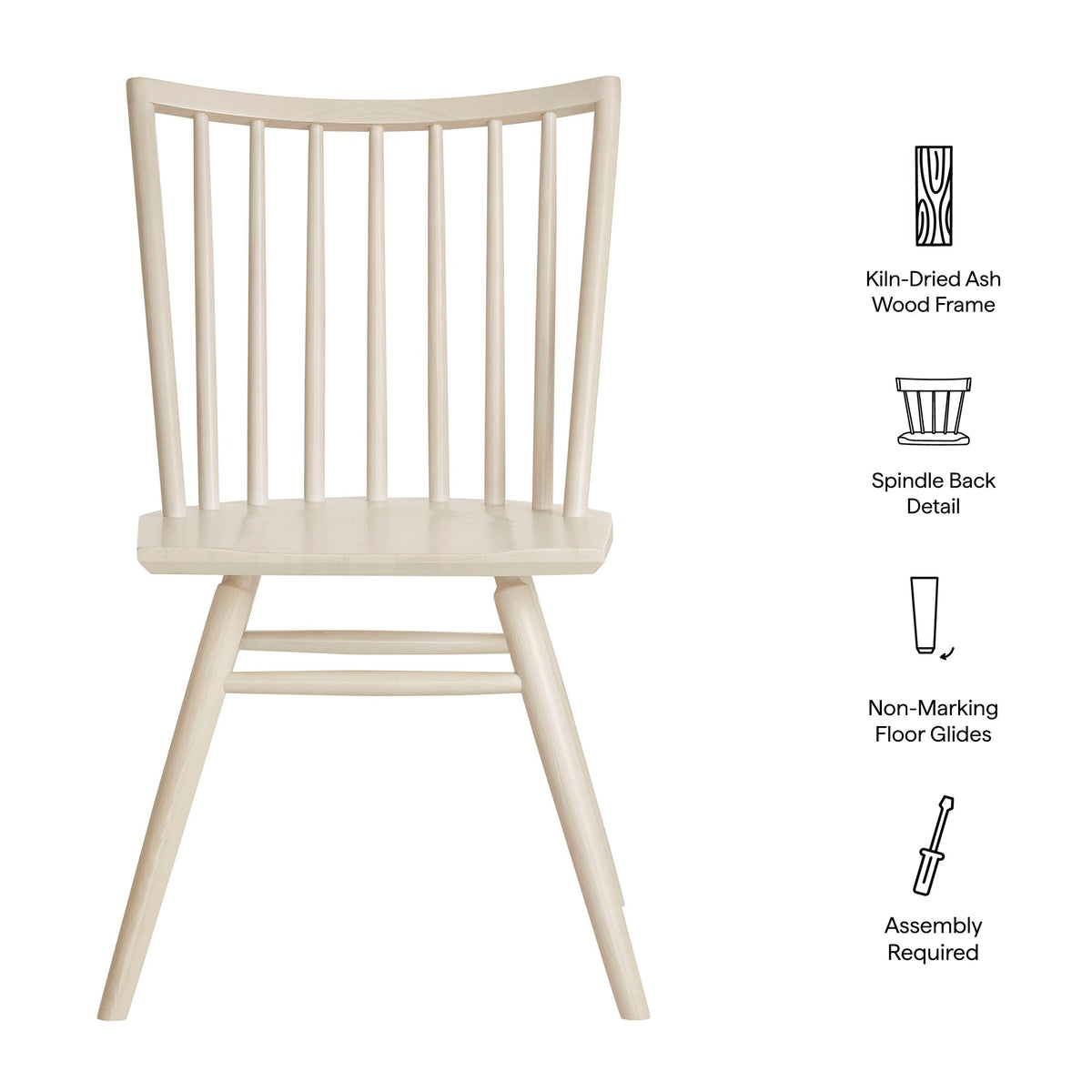 Alvar Spindle Back Dining Side Chairs Set of 2 by Modway