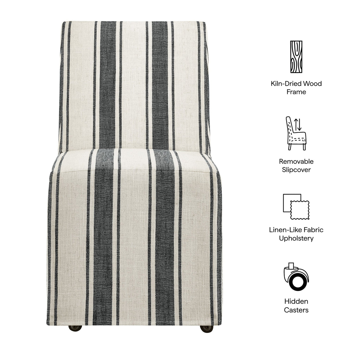 Tessera Striped Slipcovered Dining Side Chair by Modway