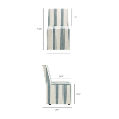 Tessera Striped Slipcovered Dining Side Chair by Modway