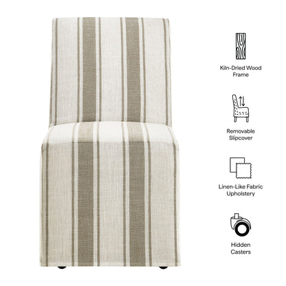Tessera Striped Slipcovered Dining Side Chair by Modway