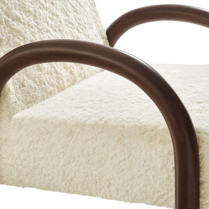 Lunet Faux Shearling Accent Armchair by Modway