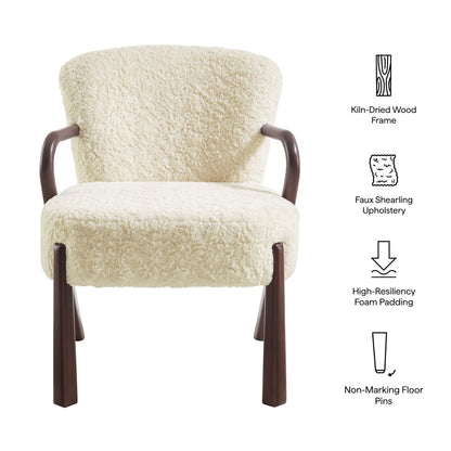 Arden Faux Shearling Accent Armchair by Modway