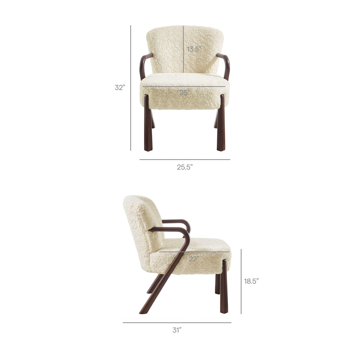 Arden Faux Shearling Accent Armchair by Modway