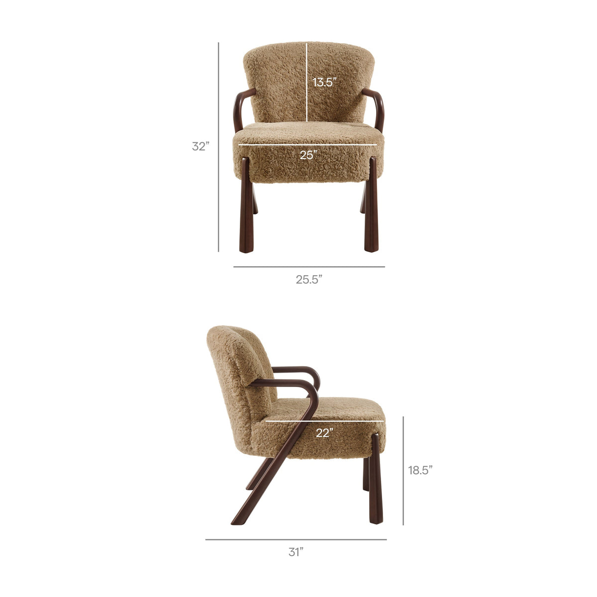 Arden Faux Shearling Accent Armchair by Modway