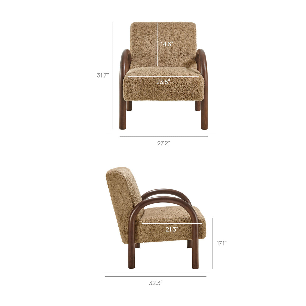 Lunet Faux Shearling Accent Armchair by Modway