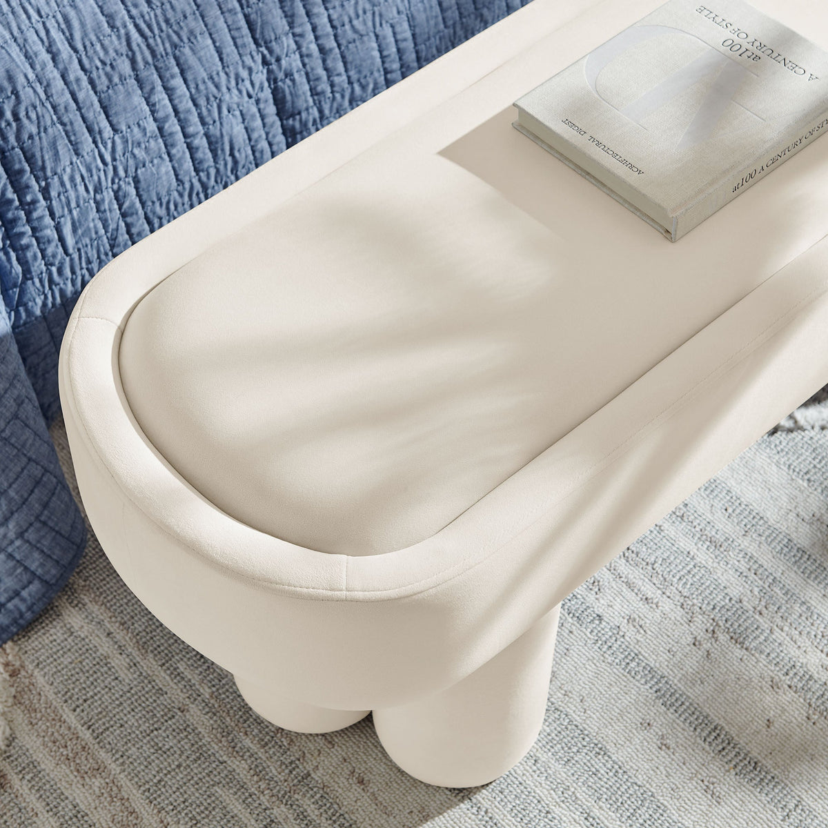 Mossi Oval Performance Velvet Accent Bench by Modway