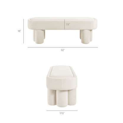 Mossi Oval Performance Velvet Accent Bench by Modway