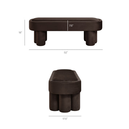Mossi Oval Performance Velvet Accent Bench by Modway