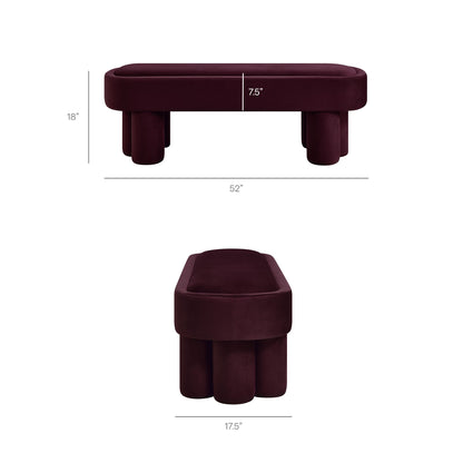 Mossi Oval Performance Velvet Accent Bench by Modway