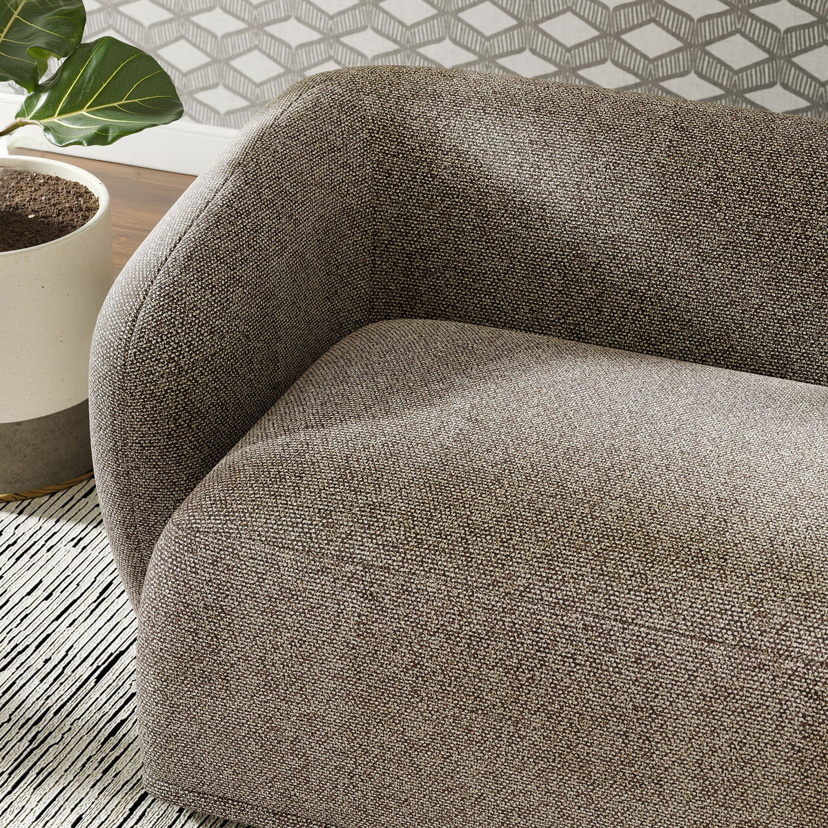 Monica 88 Inch Boucle Fabric Sofa by Modway