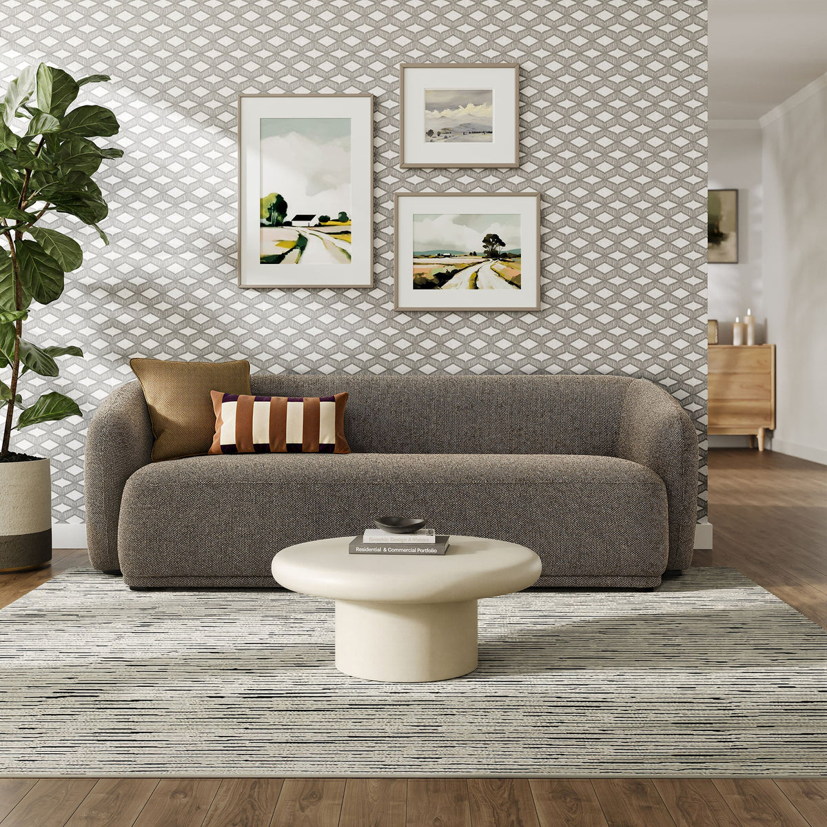 Monica 88 Inch Boucle Fabric Sofa by Modway