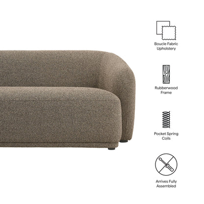 Monica 88 Inch Boucle Fabric Sofa by Modway