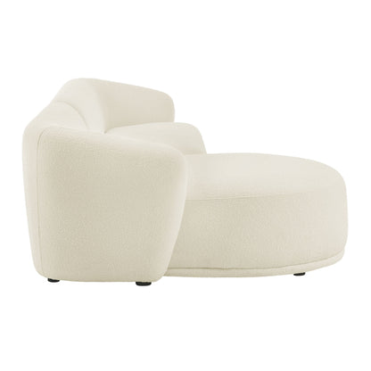 Monica 2 Piece Left Facing Boucle Fabric Modular Sofa with Chaise by Modway