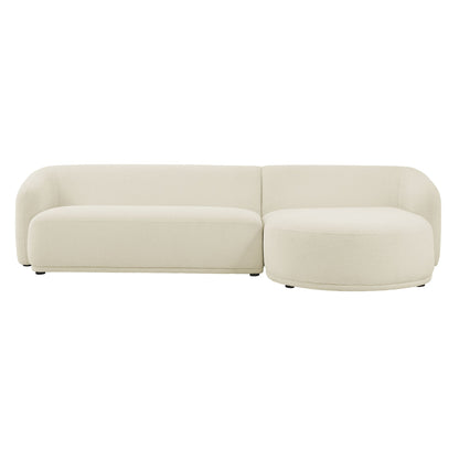 Monica 2 Piece Right Facing Boucle Fabric Modular Sofa with Chaise by Modway