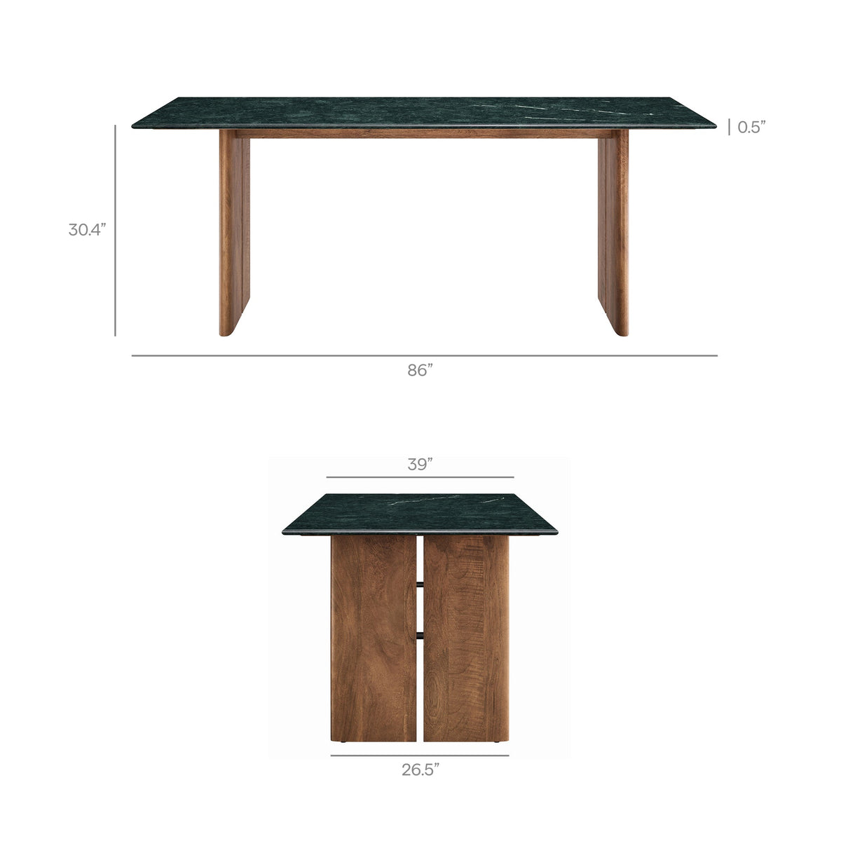 Amistad 86 Inch Marble Dining Table by Modway