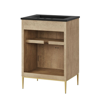 Awaken 24" Bathroom Vanity by Modway - Oak Black / Oak White