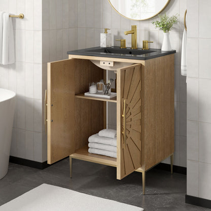 Awaken 24" Bathroom Vanity by Modway - Oak Black / Oak White