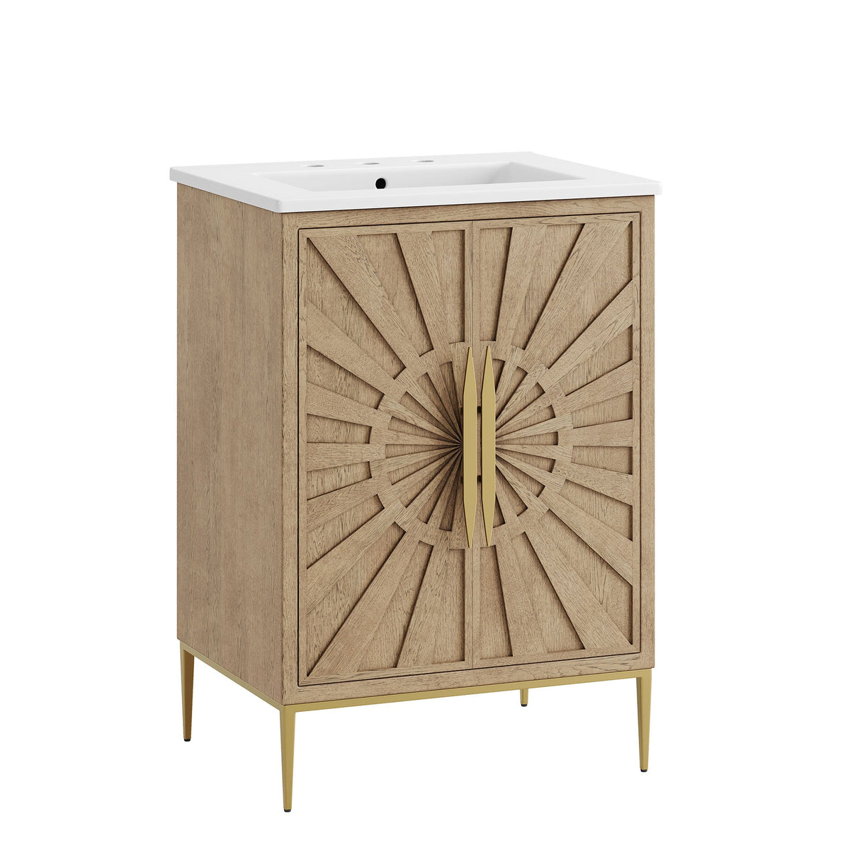 Awaken 24" Bathroom Vanity by Modway - Oak Black / Oak White